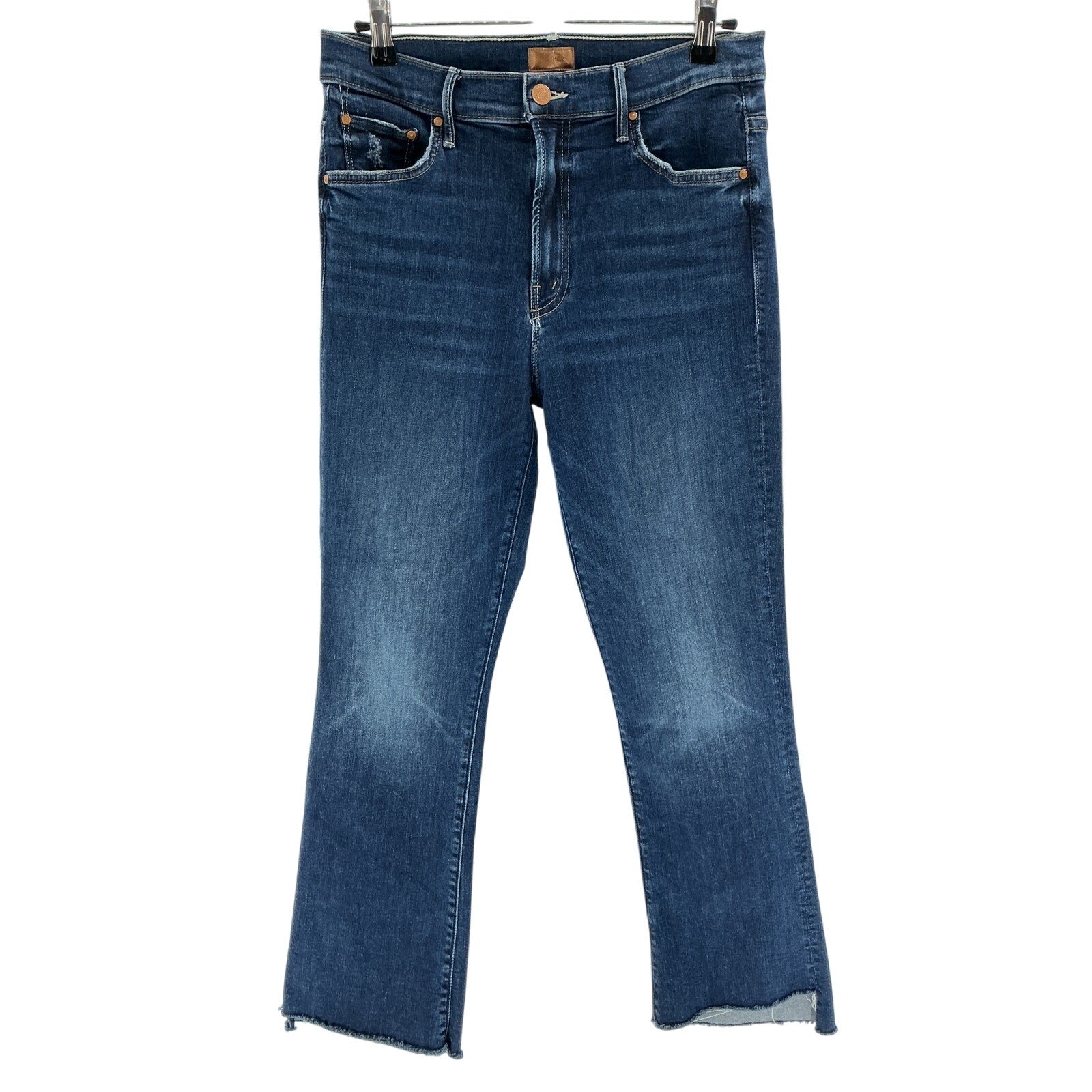 Mother The Insider Blue Cotton Crop Step Fray Denim Jean Size 29
