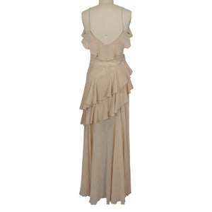 Ronny Kobo Ruffled Tan Luke Dress Size S
