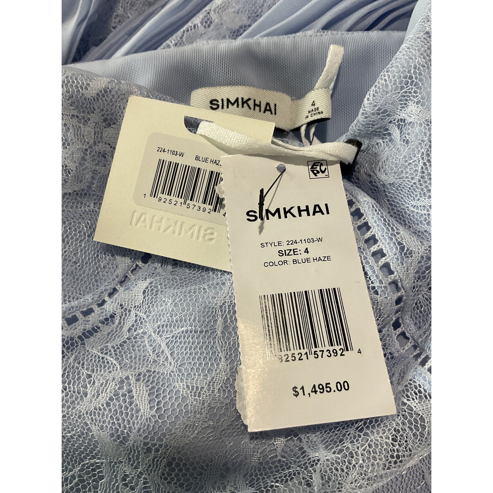 Simkhai 'Gertrude' Blue Polyester Gown Size 4 - NWT