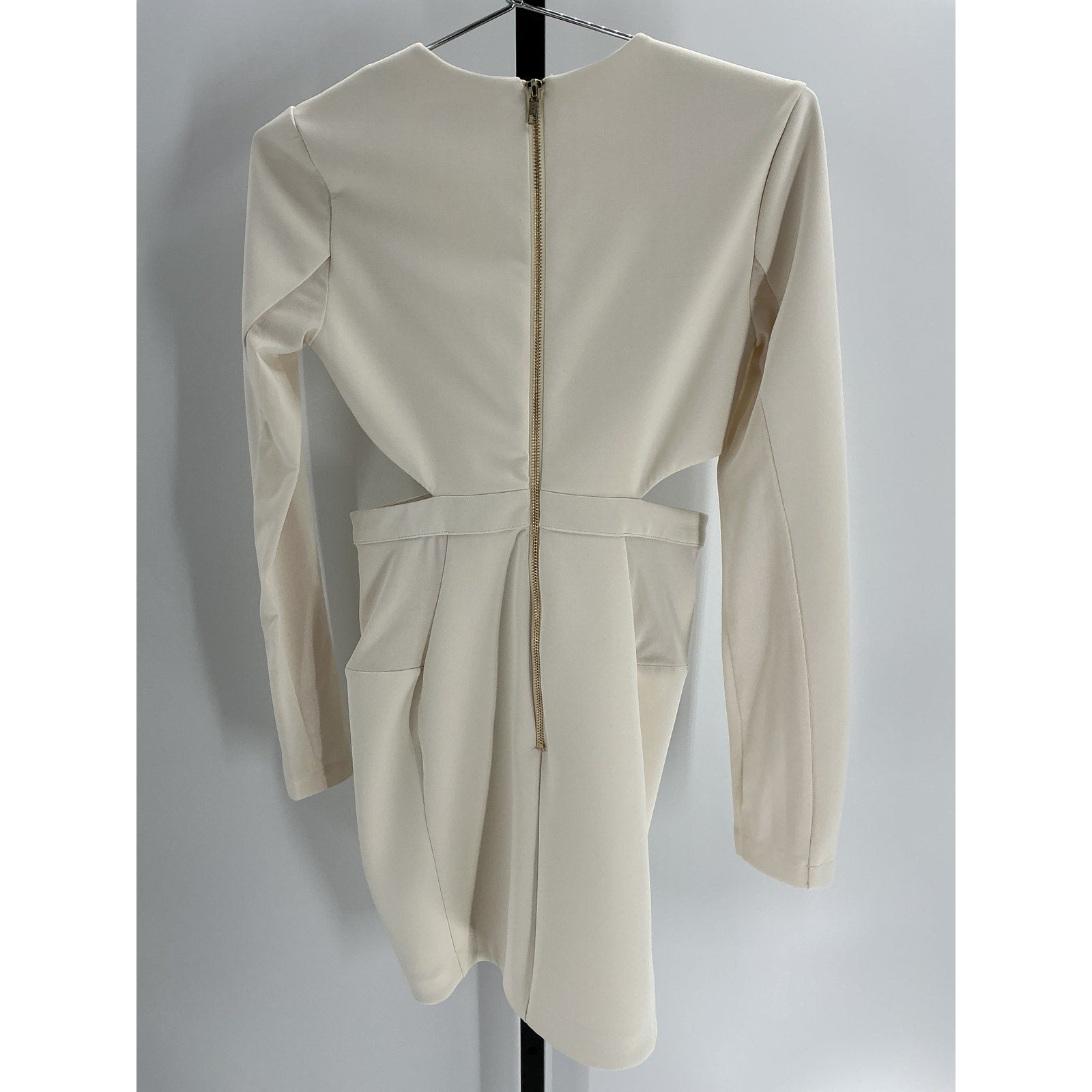 Michael Costello 'Elise' Cream Poly Mini Dress Size S
