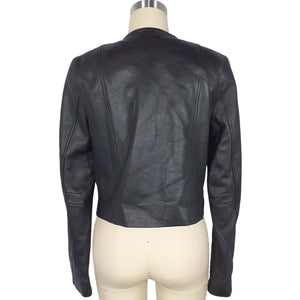 Loveshackfancy Leather Black Xander Jacket Size 6 NWT
