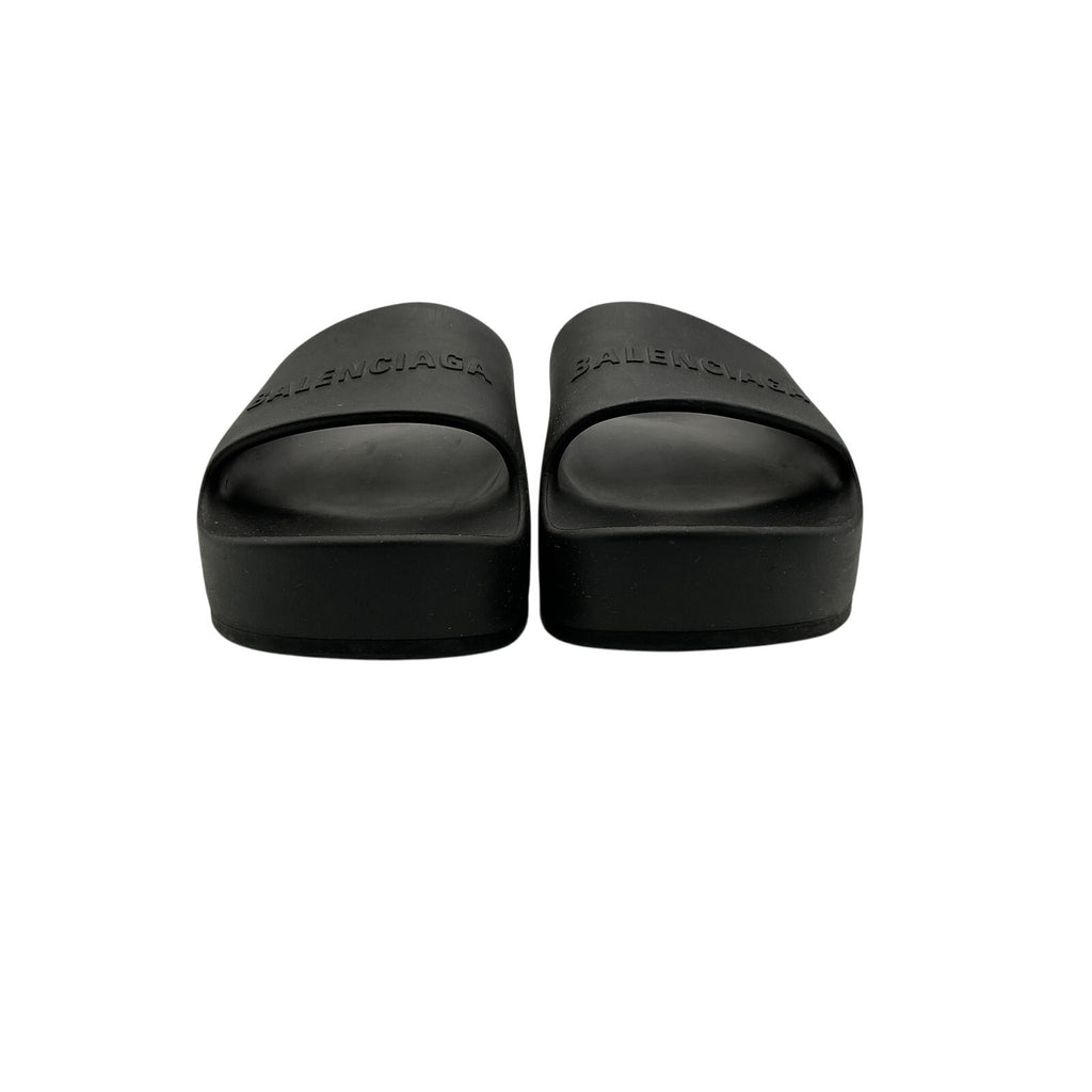Balenciaga 'Mono' Black Rubber Slides Size 8