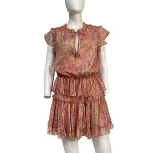 Misa Los Angeles Ruffled Puglia Paisley Lilian Dress Size M