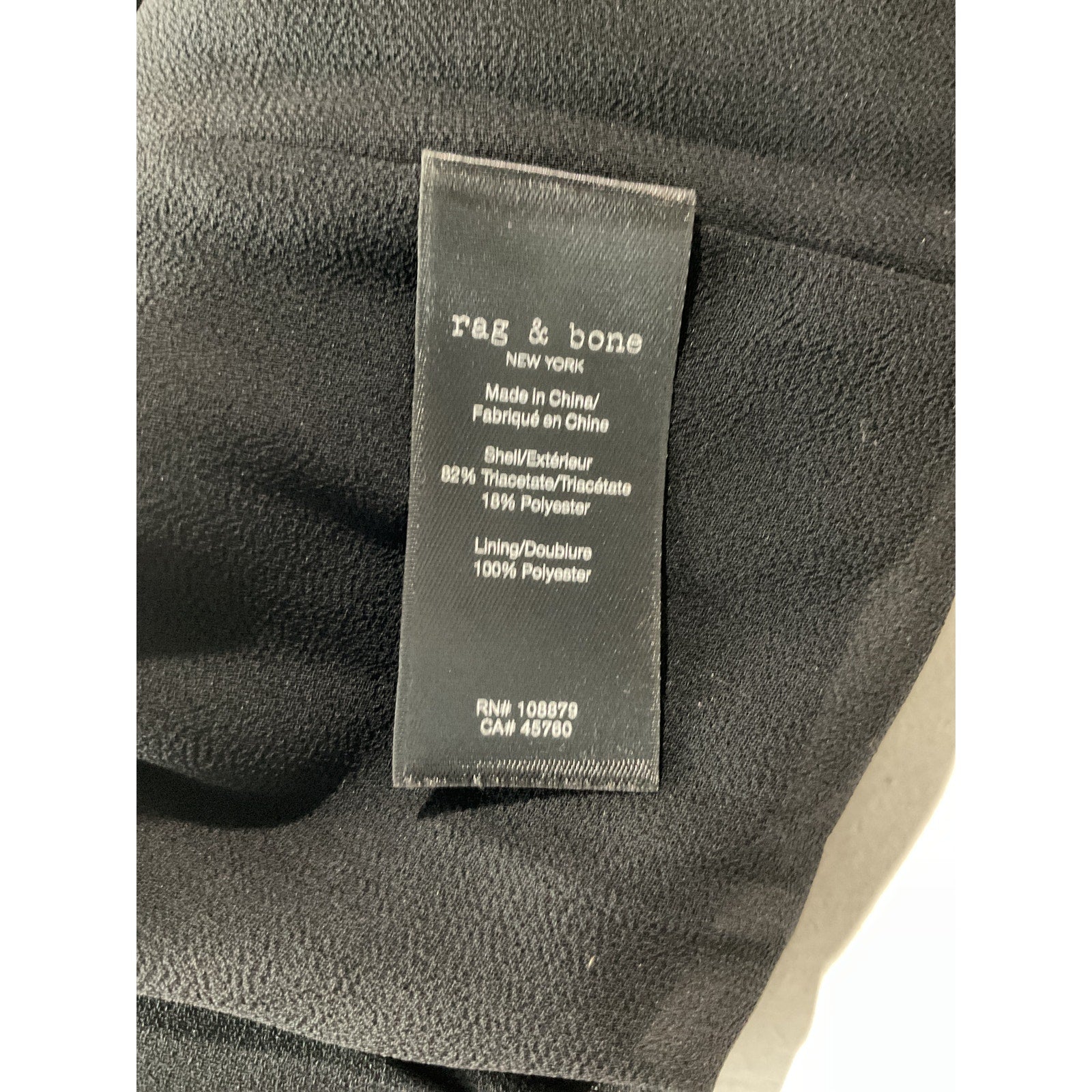 Rag & Bone 'Neeva' Black Triacetate Japanese Crepe Dress Size 4