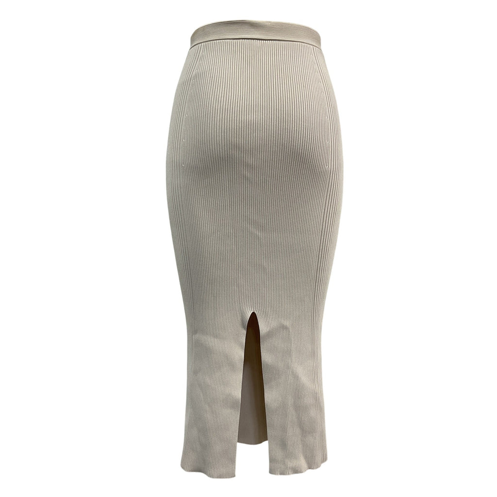 Jonathan Simkhai 'Brooklyn' Cream Rayon Compact Rib Midi Skirt Size S