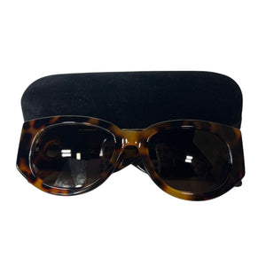 Linda Farrow Chic Brown Debbie Oval Sunglasses