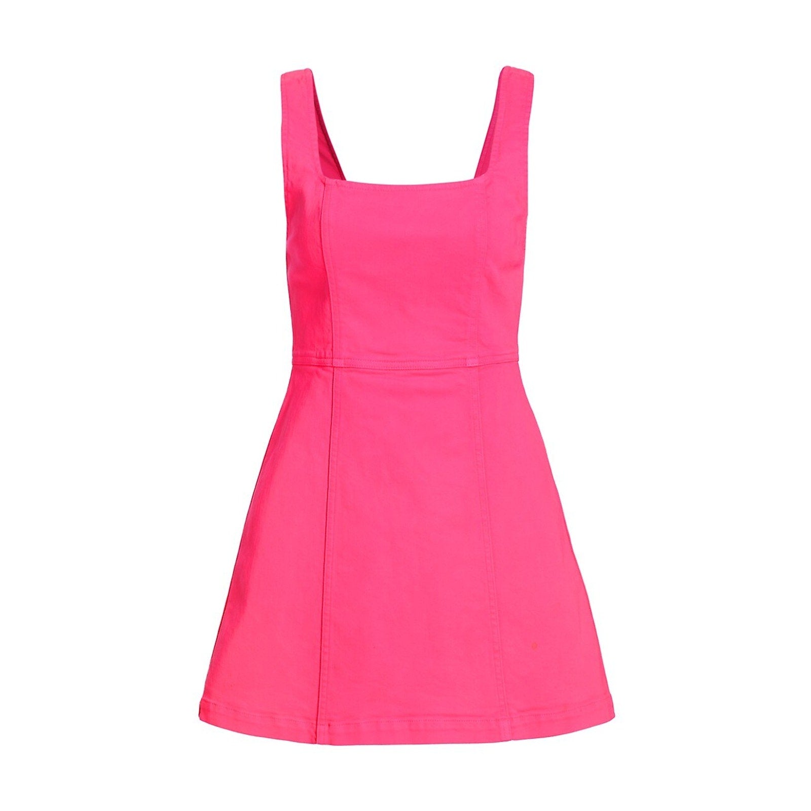 Alice + Olivia 'Ramsey' Pink Stretch Denim Sleeveless Square Neck Mini Dress Size 4