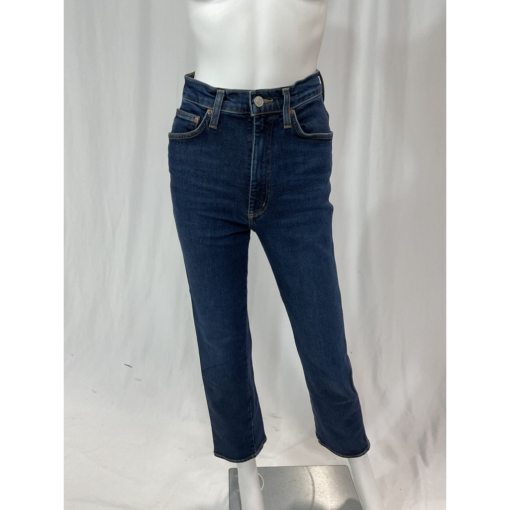 Agolde 'Pinch' Blue Waist High Rise Kick Flare Denim Jean Size 24