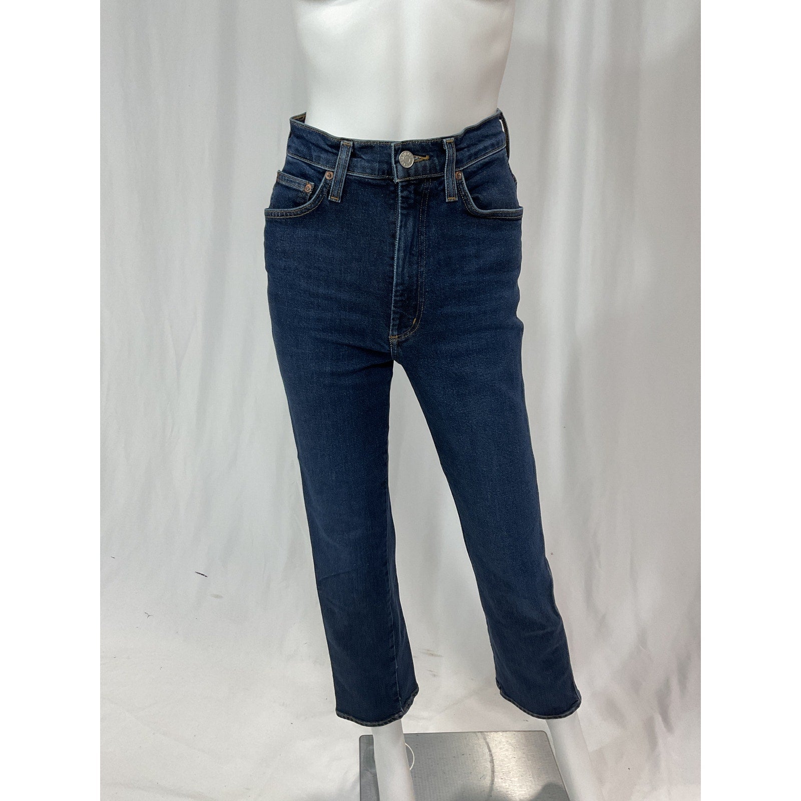 Agolde 'Pinch' Blue Waist High Rise Kick Flare Denim Jean Size 24