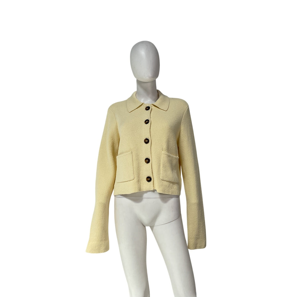 Favorite Daughter 'The Annabel' Yellow Cotton Knit Jacket Size L