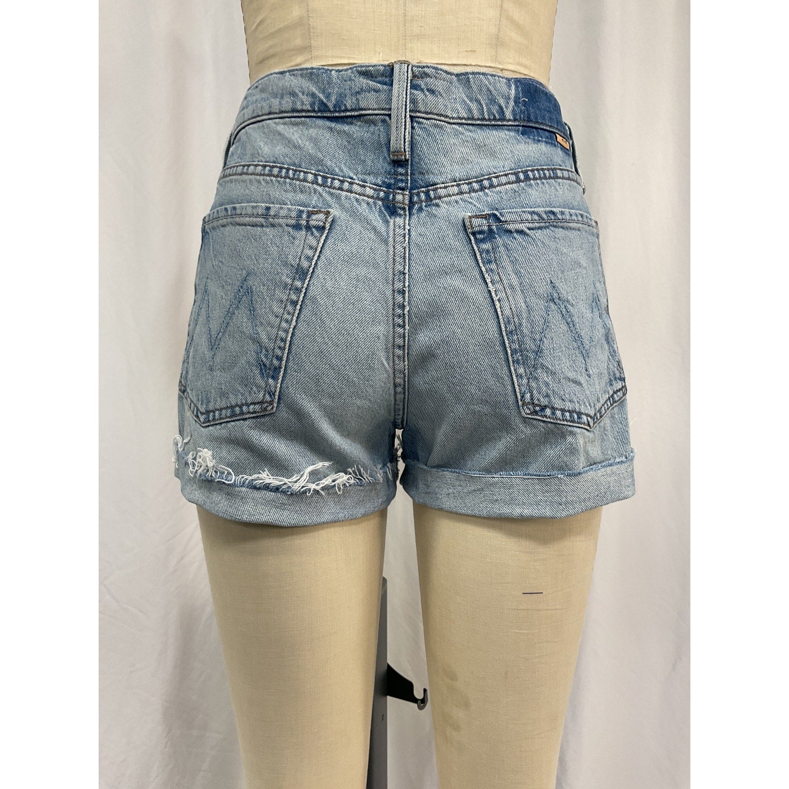 Mother 'The Proper' Blue Cotton Short Size 28