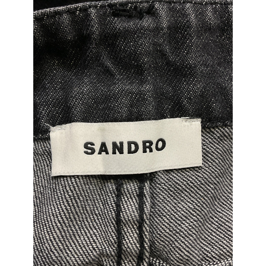 Sandro Wide-Leg Black Rhinestone Jeans Size 36 - NWT