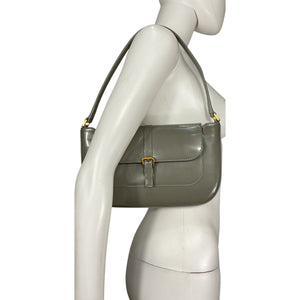 By Far Sleek Gray Miranda Shoulder Bag