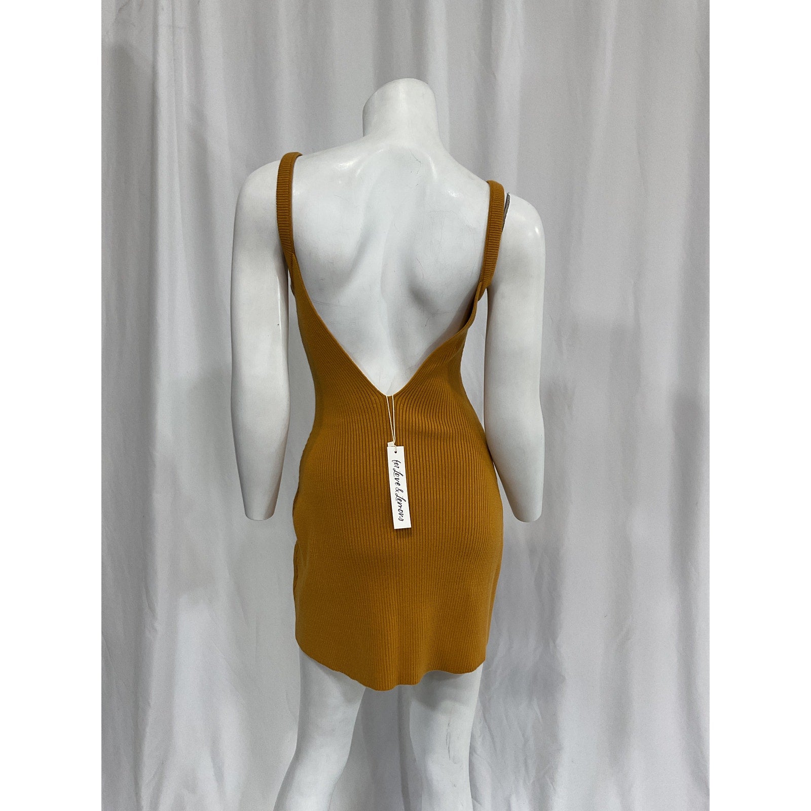 For Love & Lemons 'Maggie' Orange Sleeveless Solid Pattern Mini Dress Size S - NWT