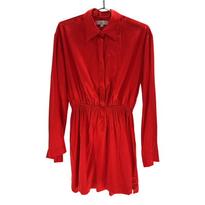Caroline Constas Sleek Red Aesha Shirt Dress Size S