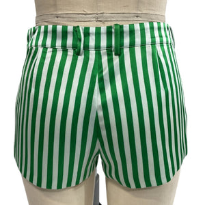 Ser O Ya Wide Leg Green Stripe Wren Shorts Size XS