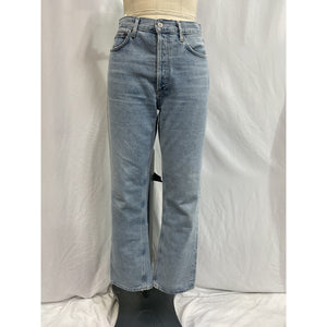 Agolde 'Lana' Blue Cotton Straight Denim Jean Size 27