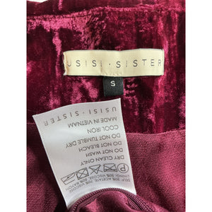 Usisi Sister Crushed Velvet Purple Coco Top Size S