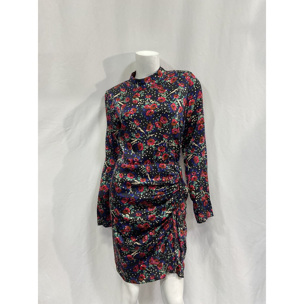 Veronica Beard 'Louella' Black Silk Floral Mini Dress Size 6