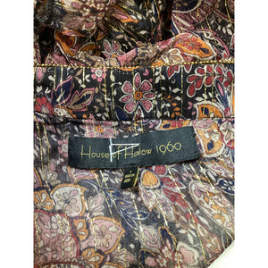 House Of Harlow 1960 'Marella' Brown Chiffon Metallic Top Size M