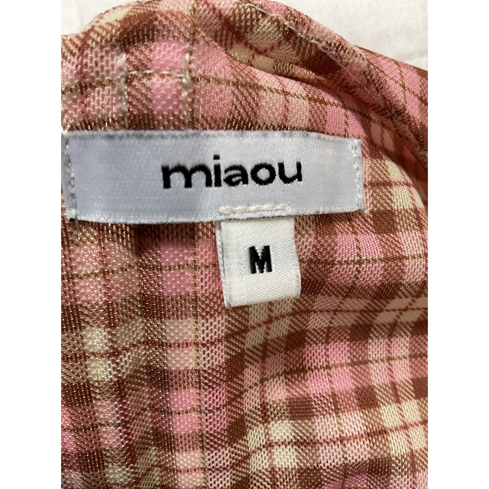 Miaou 'Imogene' Pink Corset Cowl Neck Top Size M