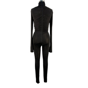 Alex Perry Embellished Black Cove Jumpsuit Size UK  8 / US 4