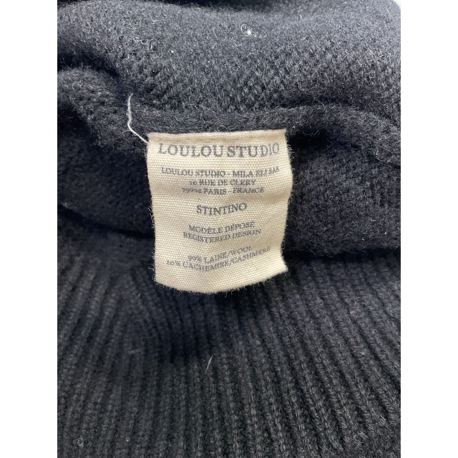 Loulou Studio 'Stintino' Black Wool Turtleneck Size S