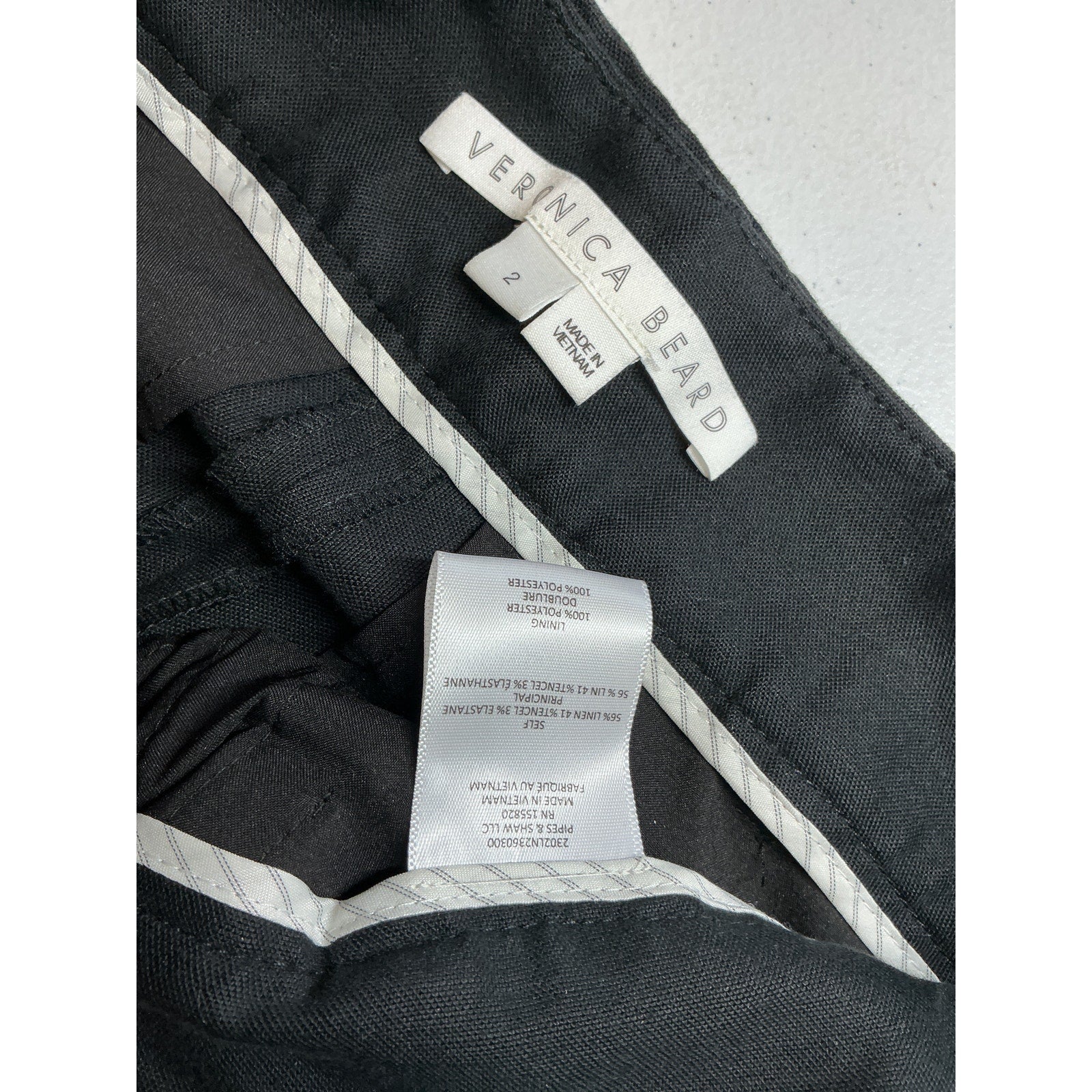 Veronica Beard 'Rimini' Black Linen Pant Size 2
