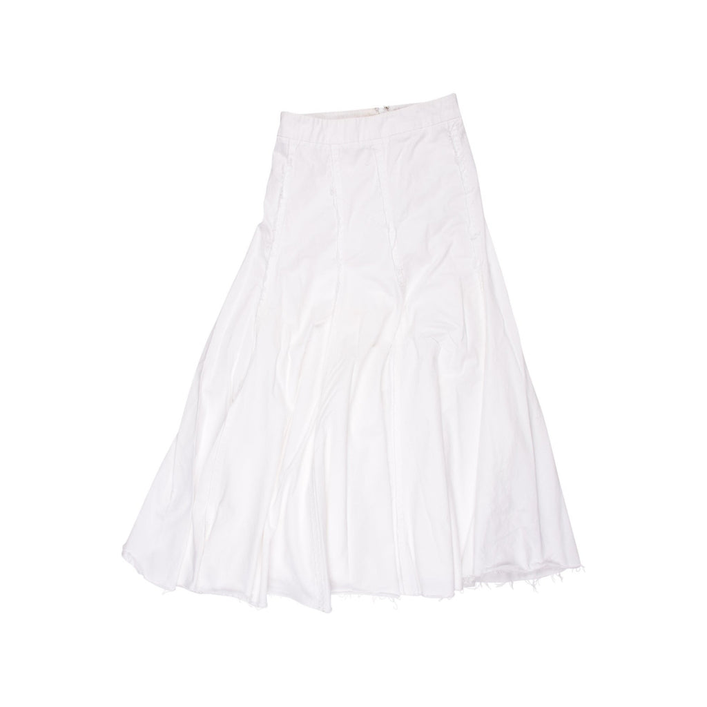 Tome 'Raw-Edge' White Trim Midi Length Skirt Size 0