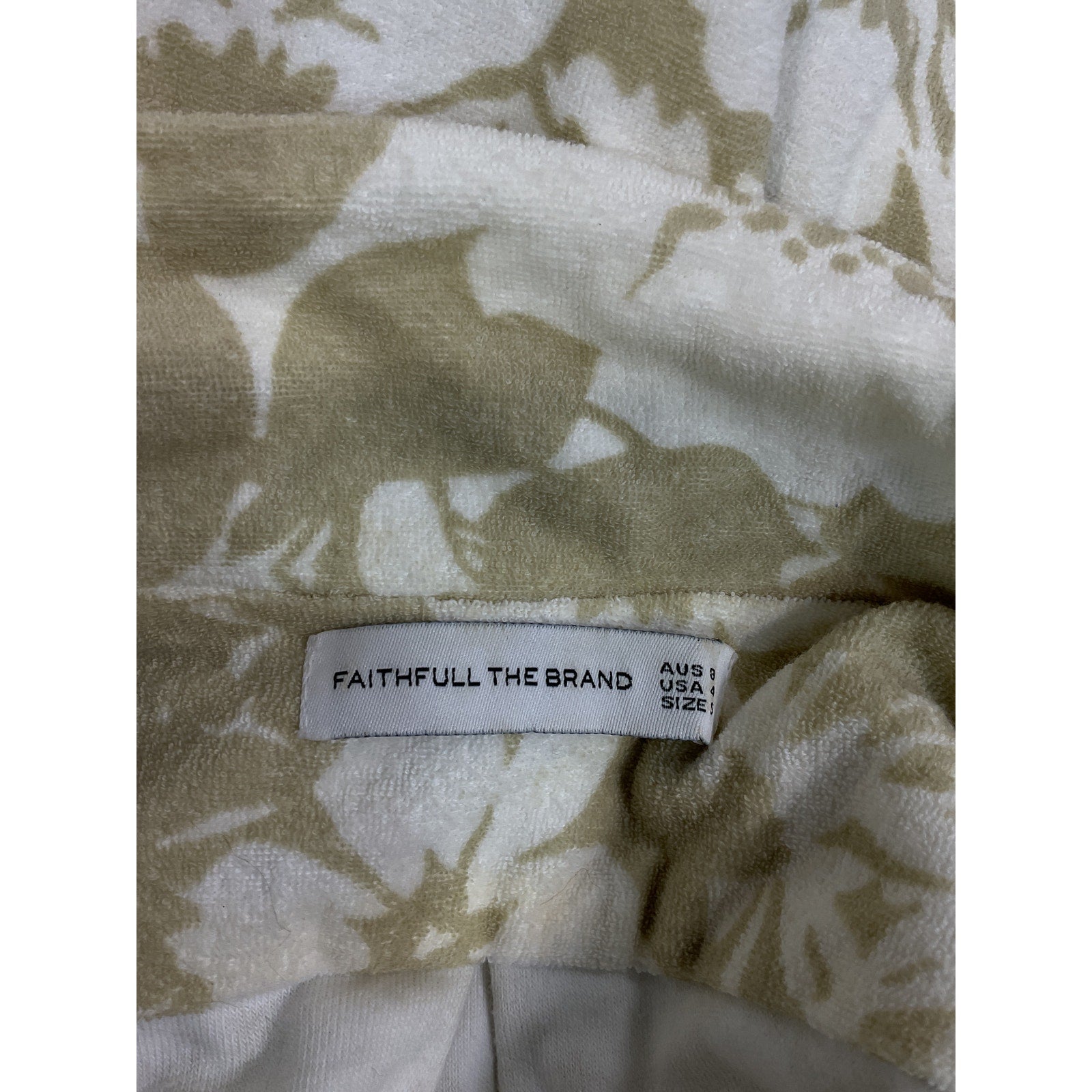 Faithfull The Brand Beige 'Montina' Caronia Floral Print Cotton-Terry Shirt Size S