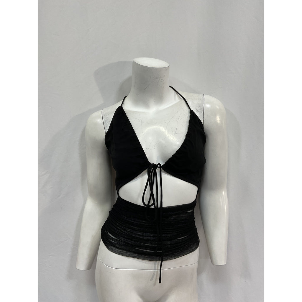 Christopher Esber 'Semblance' Black Silk Tulle Cami Top Size 6