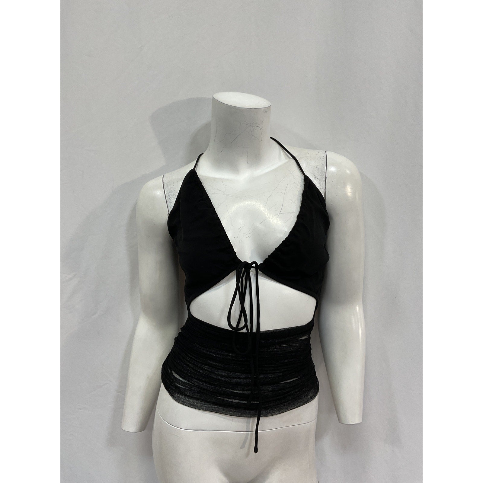 Christopher Esber 'Semblance' Black Silk Tulle Cami Top Size 6