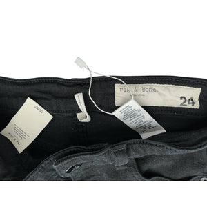 Rag & Bone Sleek Black Nina High Rise Denim Jeans Size 24