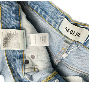 Agolde Distressed Blue Parker Long Shorts Size 27