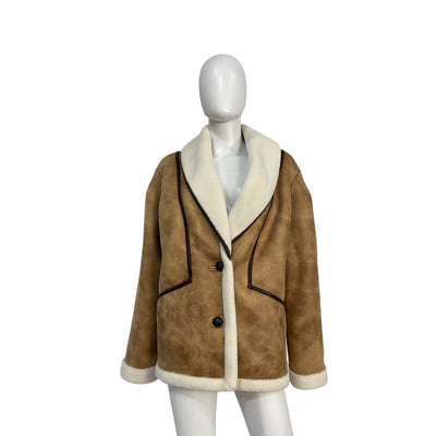 Tularosa 'Dylan' Tan Polyester Coat Size M