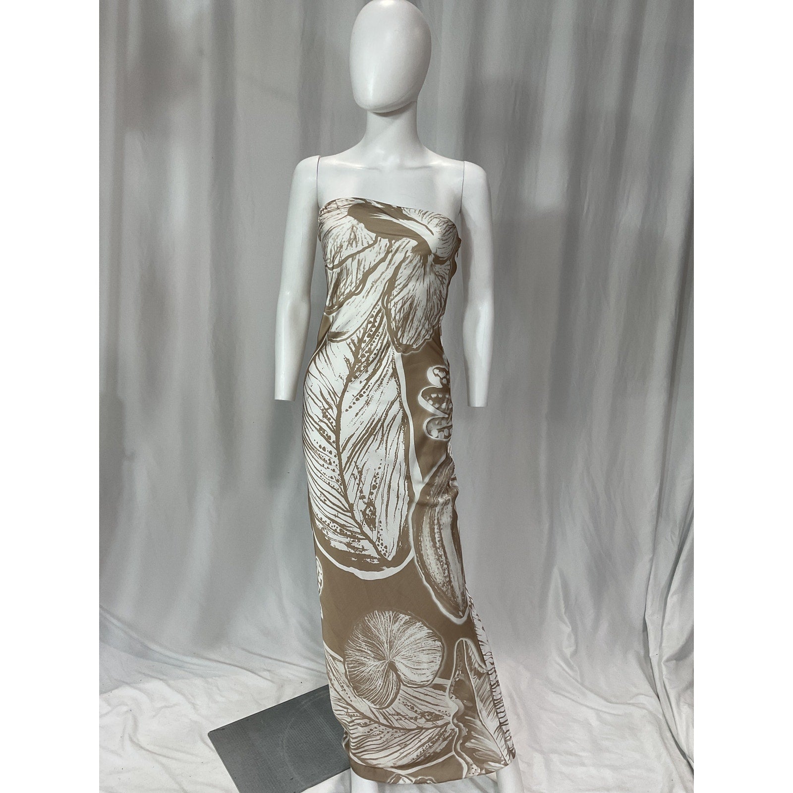 Rococo Sand White Satin Maxi Dress Size S