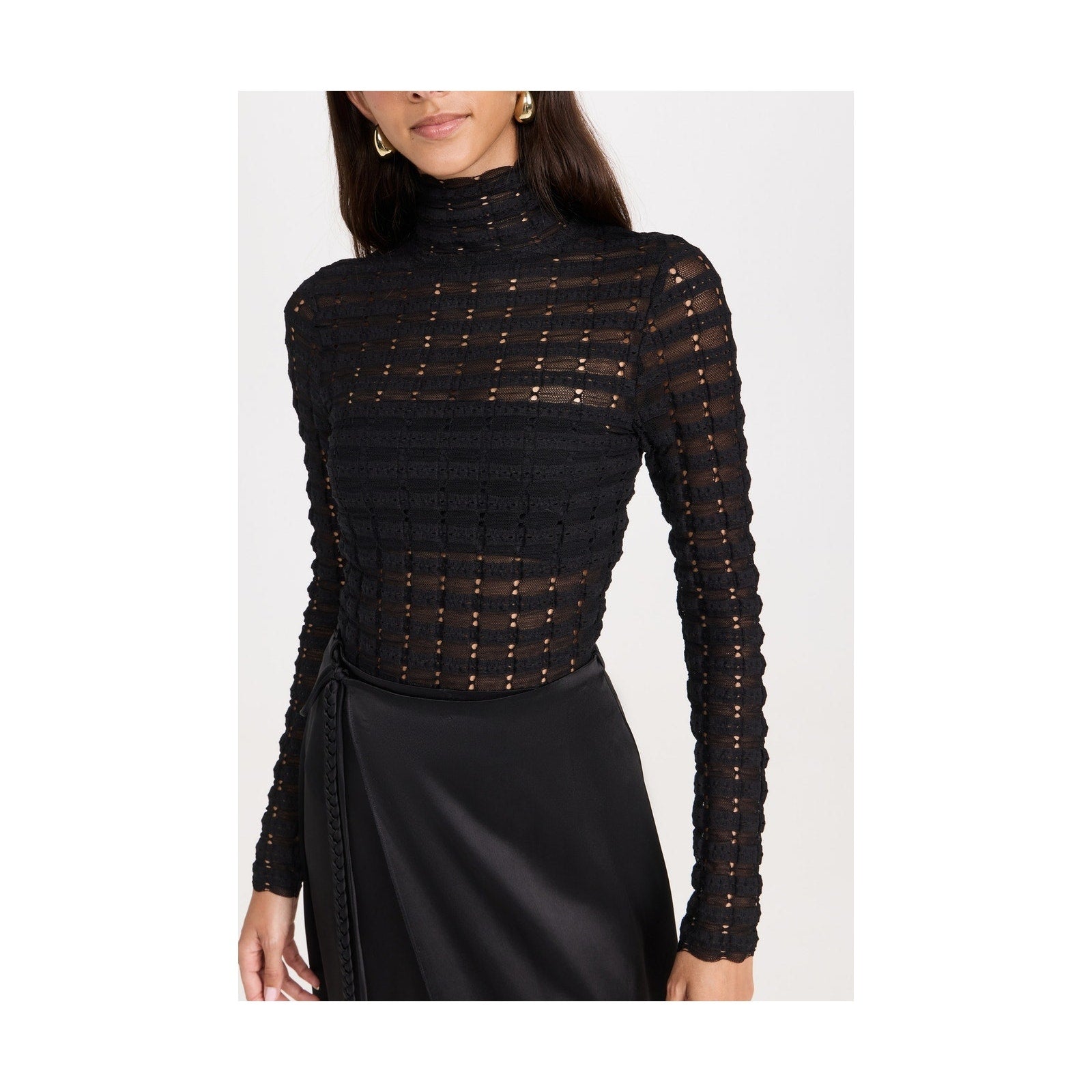 Ulla Johnson 'Adora' Black Long Sleeve Turtleneck Top Size S