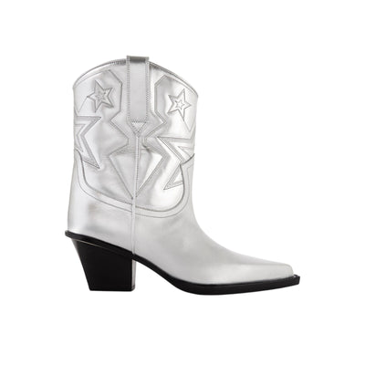 Paris Texas Metallic Silver Star Cowboy Boots Size 6 US / 36 EU