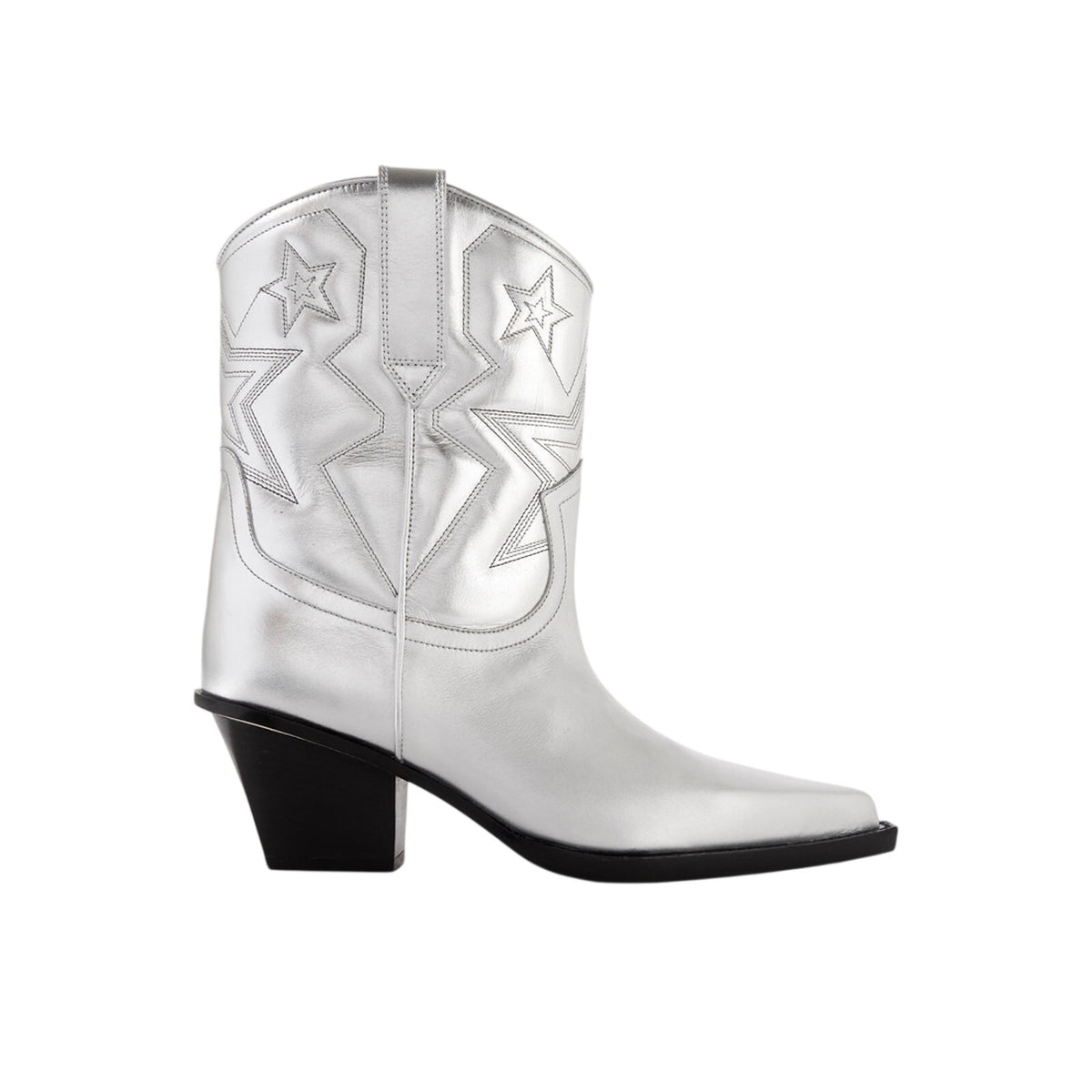 Paris Texas Metallic Silver Star Cowboy Boots Size 6 US / 36 EU