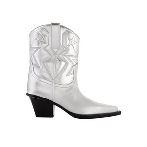 Paris Texas Metallic Silver Star Cowboy Boots Size 6 US / 36 EU