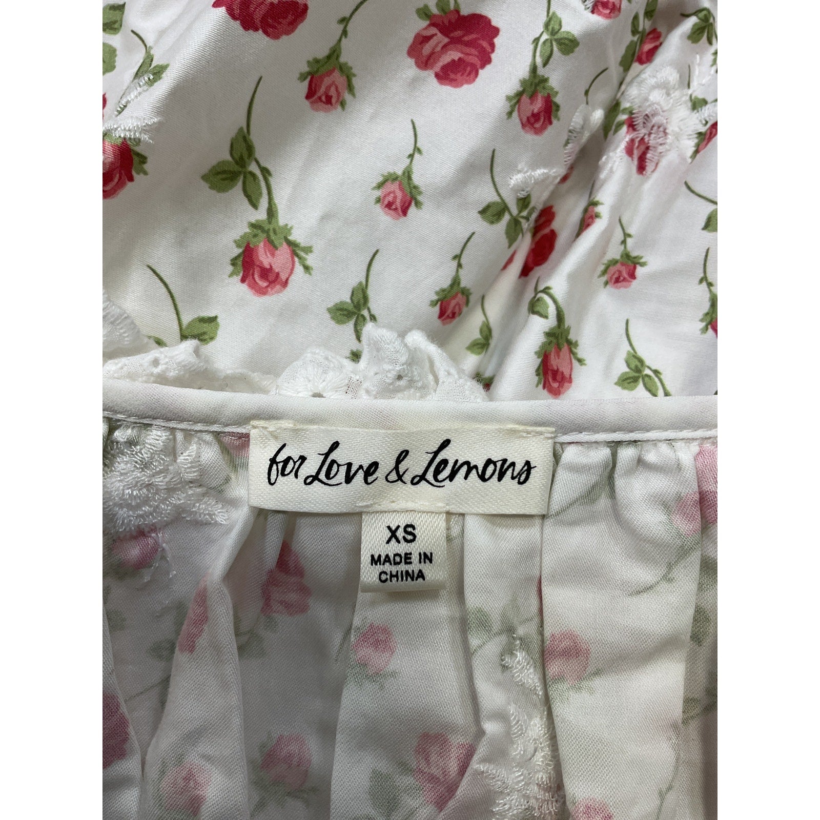 For Love & Lemons 'Jackson' White Cotton Mini Dress Size XS