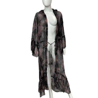 Misa Los Angeles Sheer San Miguel Palm Cruz Robe Size L