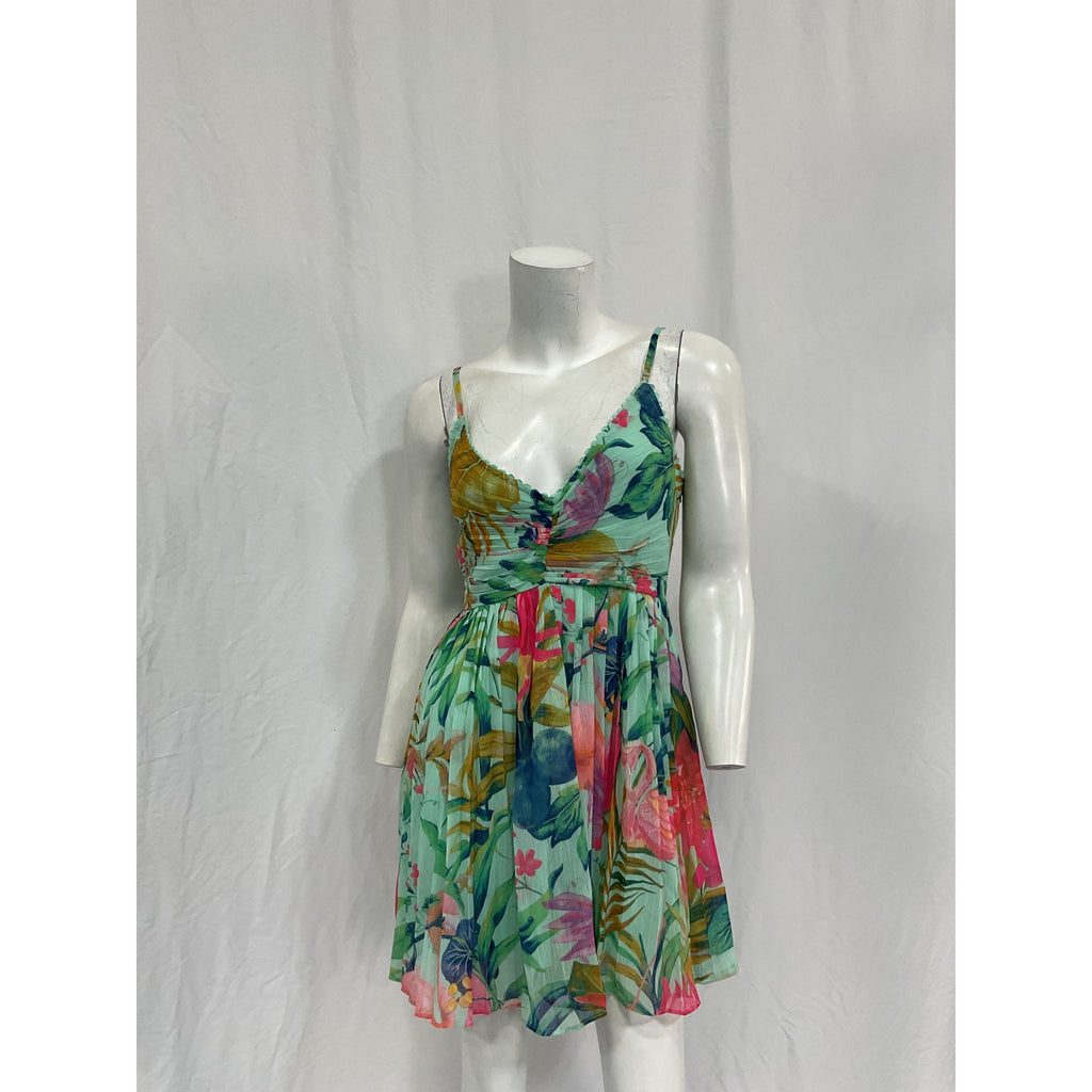 Rococo Sand Green Polyester Mini Dress Size S