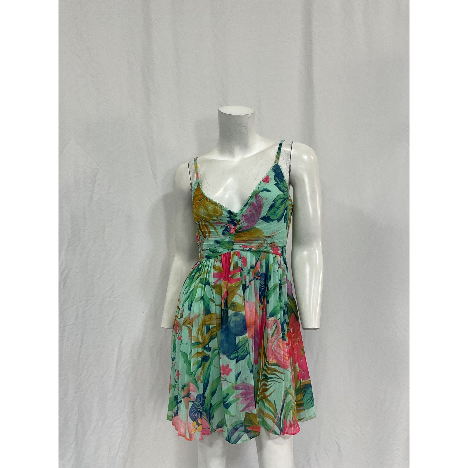 Rococo Sand Green Polyester Mini Dress Size S