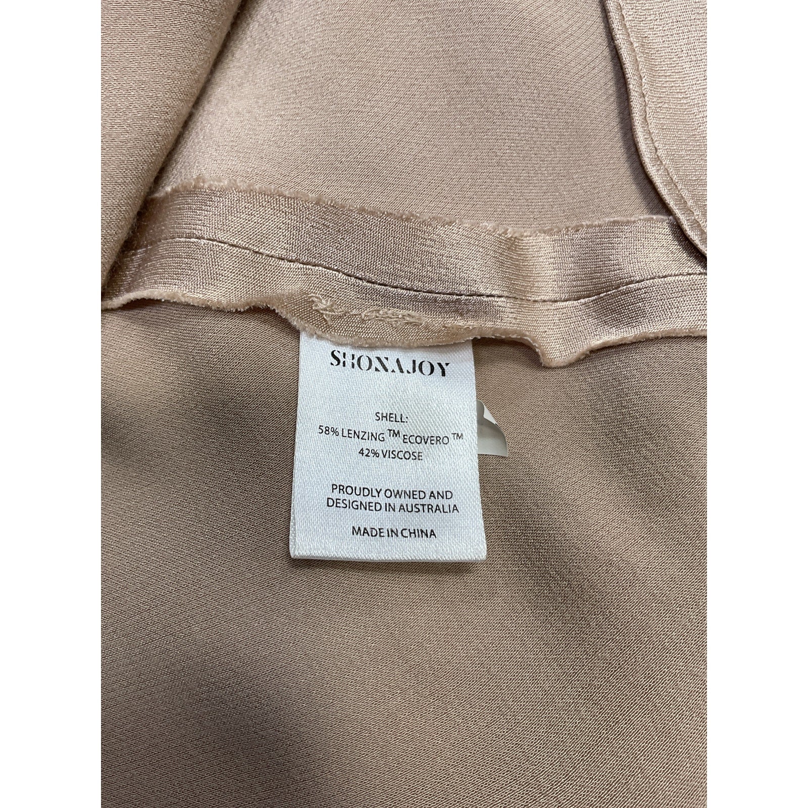 Shona Joy 'La Lune' Gold Lenzing Ecovero Viscose High Neck Midi Dress Size 4