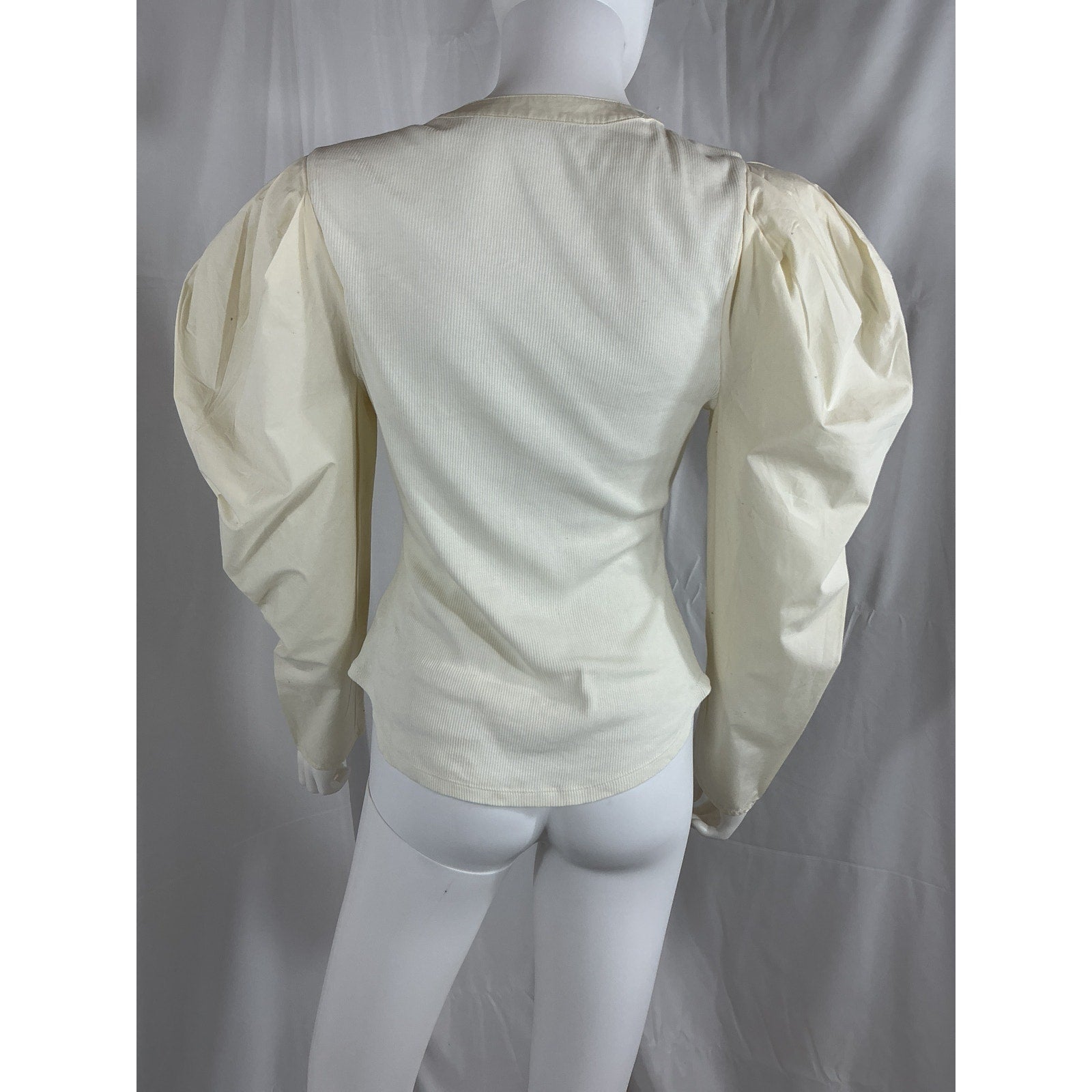 Ulla Johnson V-Neck White Long Sleeve V Neck Blouse Size M