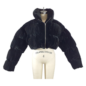 Ronny Kobo Velvet Black Sagen Puffer Jacket Size S