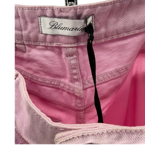 Blumarine Deconstructed Pink Wide Leg Denim Jeans Size 40 IT / US 4 NWT