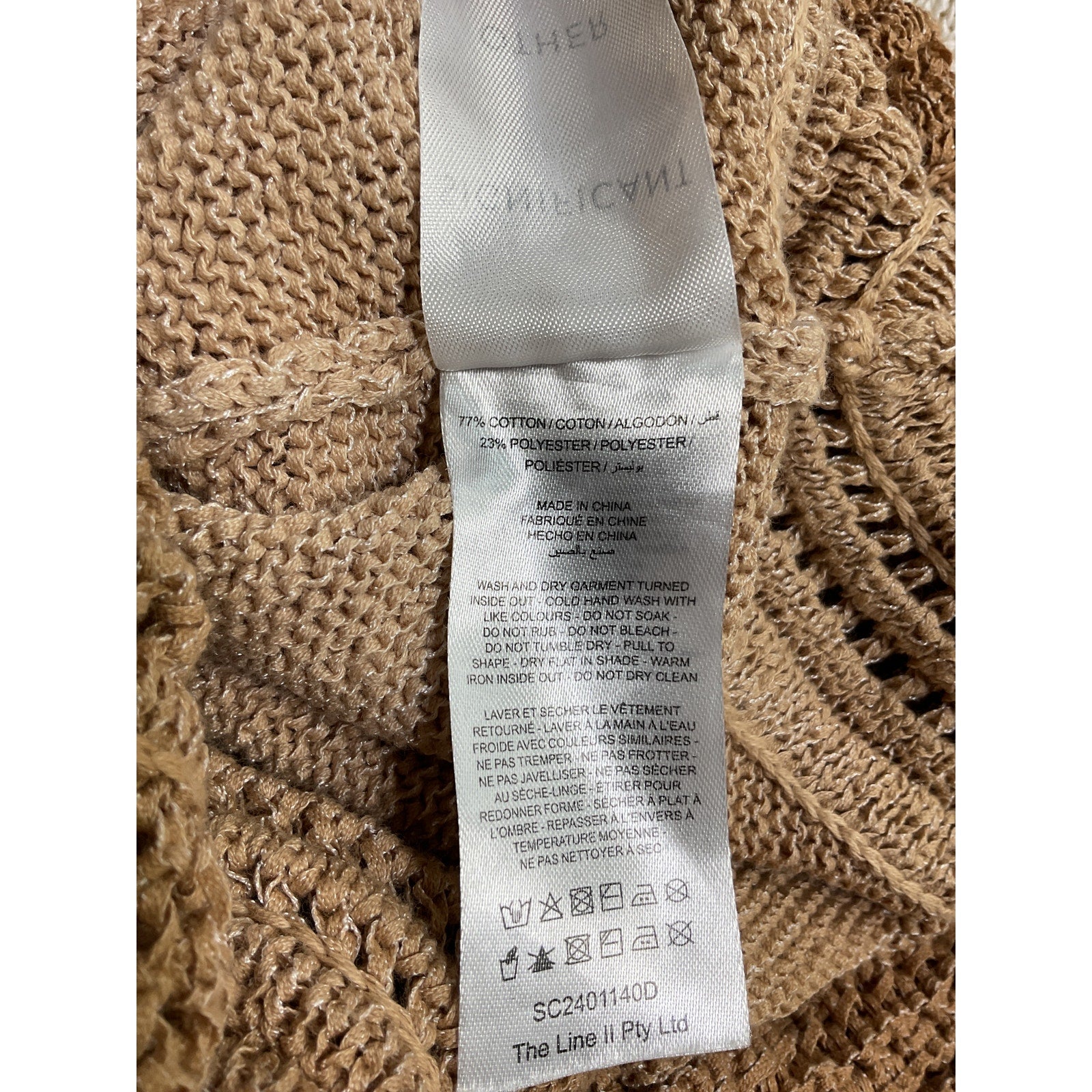 Significant Other 'Orly' Beige Cotton Knit Mini Dress Size 6