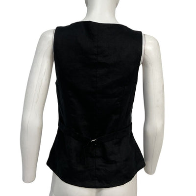 Reformation Tailored Black Delanie Vest Size 6